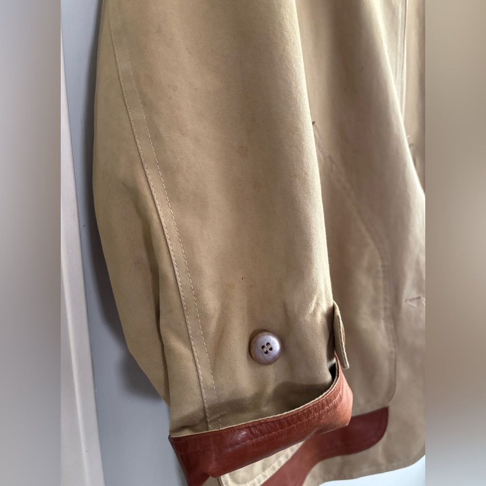 Vintage Burberrys’ canvas leather parka overcoat - Picture 4 of 16